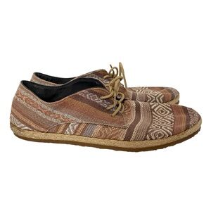 Patara Nomad Shoes Mens Size 9 Geometric Multicolor Tan Peach Beige Lace Up